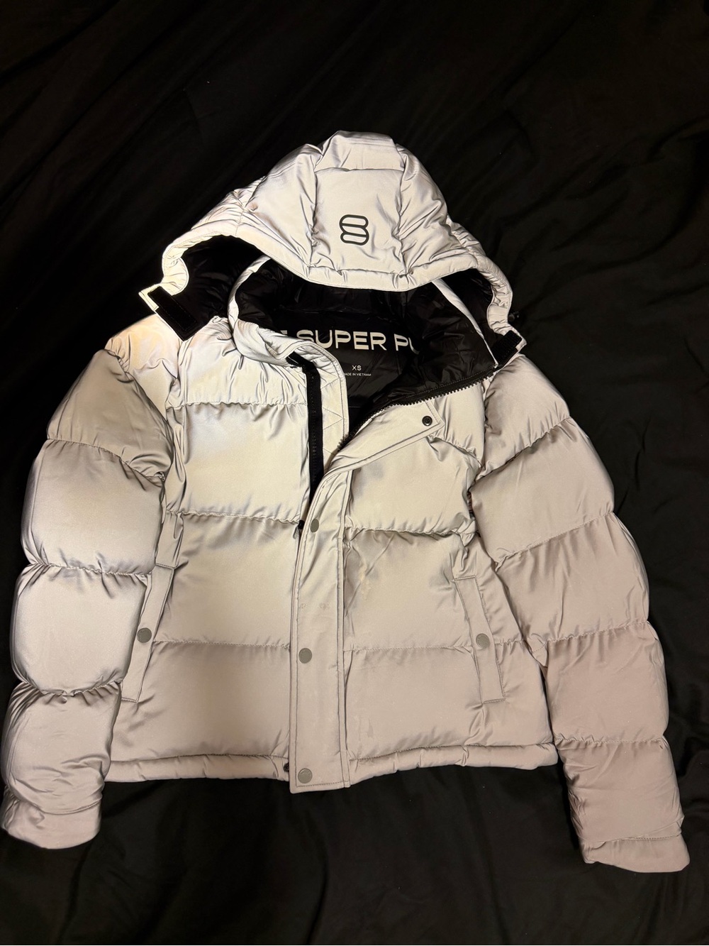 Reflective Aritzia The Super Puff Puffer Jacket - Silver